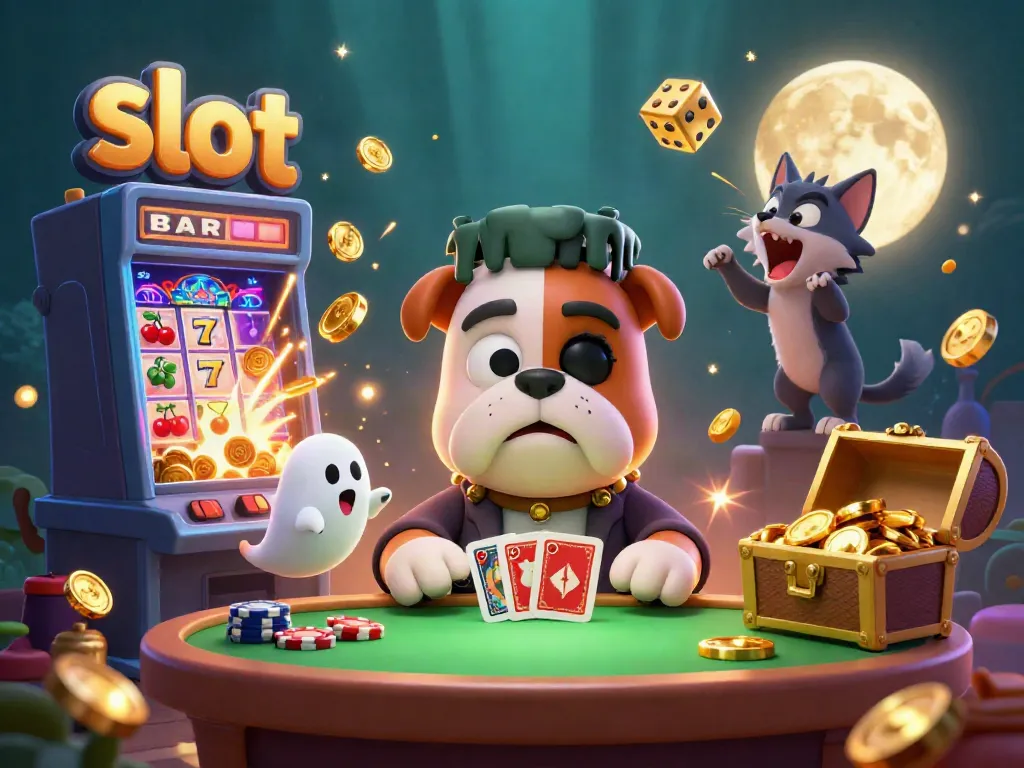Spin the slots with vibrant characters and jackpot excitement in a richly detailed casino scene.