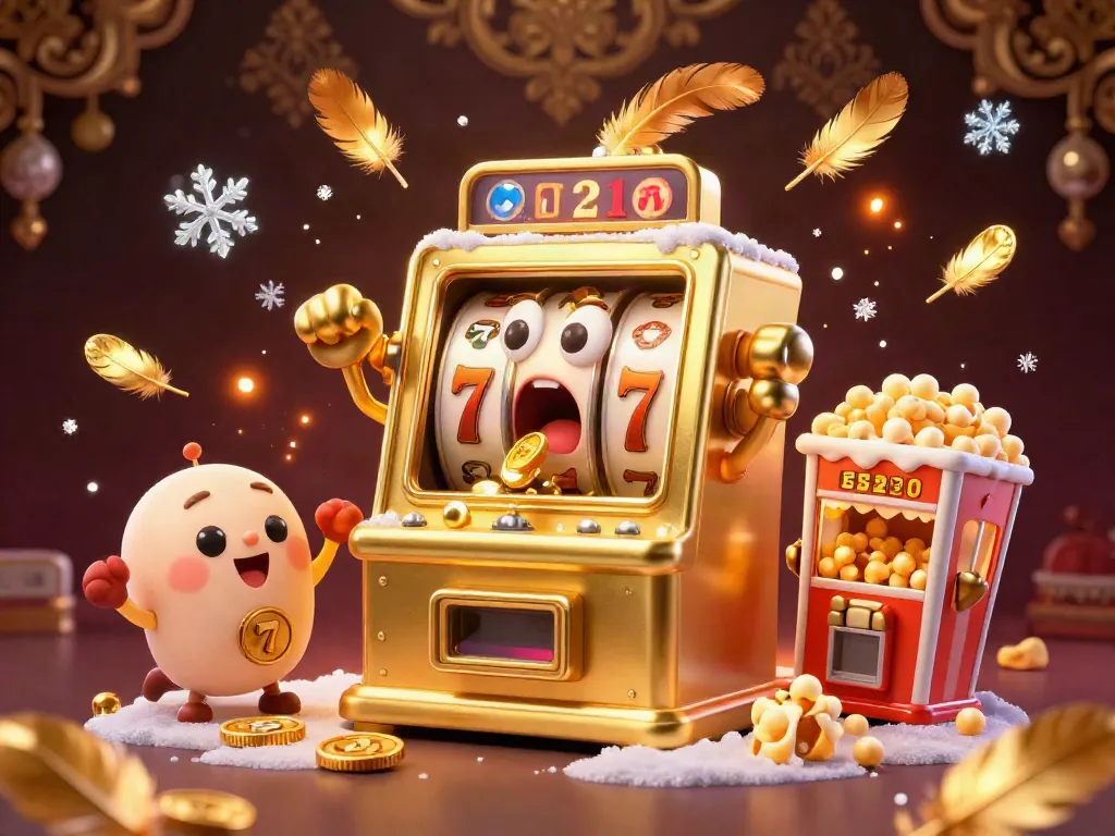 Experience the excitement of the slot machine hitting a jackpot, surrounded by cheering baby slots.
