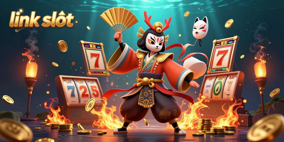 Experience thrilling jackpot action with link slot at RUPIAHSLOT88 in this dynamic illustration.