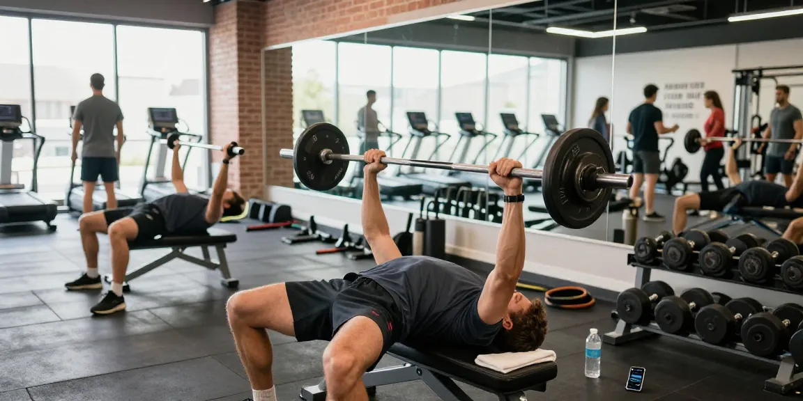 Prime Pharma Steroids: Atleet in de gym met dumbbells, gefocust op training voor spiergroei.